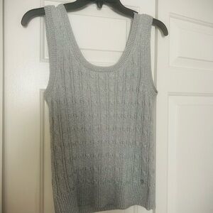 Tommy Hilfiger Silver Knit Top NWOT